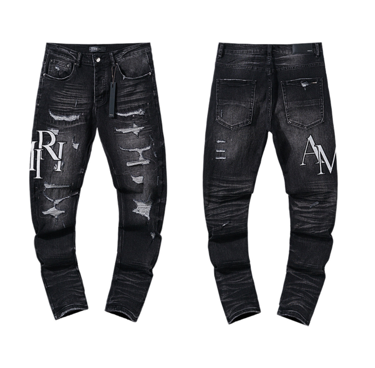 Amiri Jeans White Side Logo