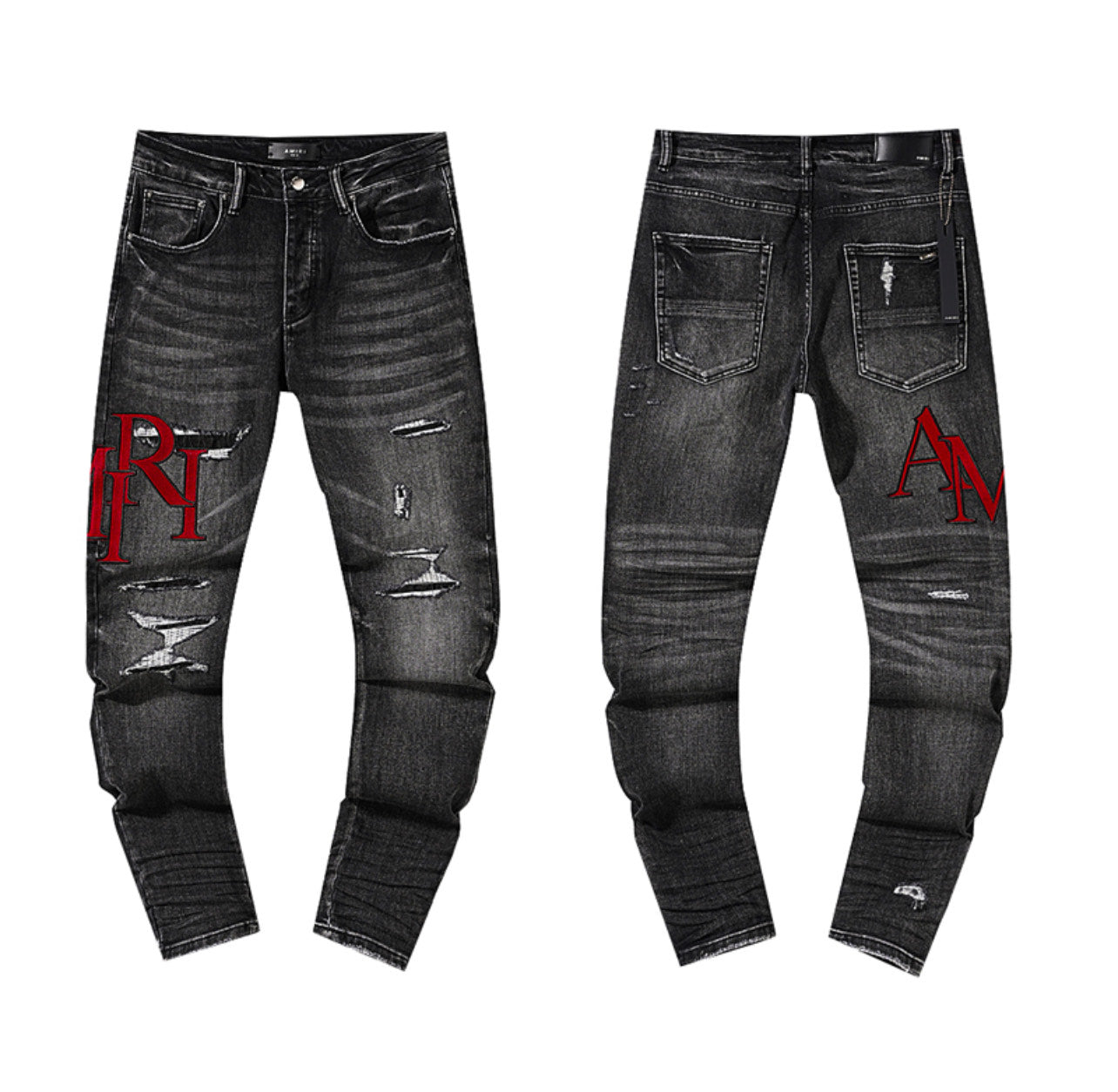 Amiri Jeans Red Side Logo