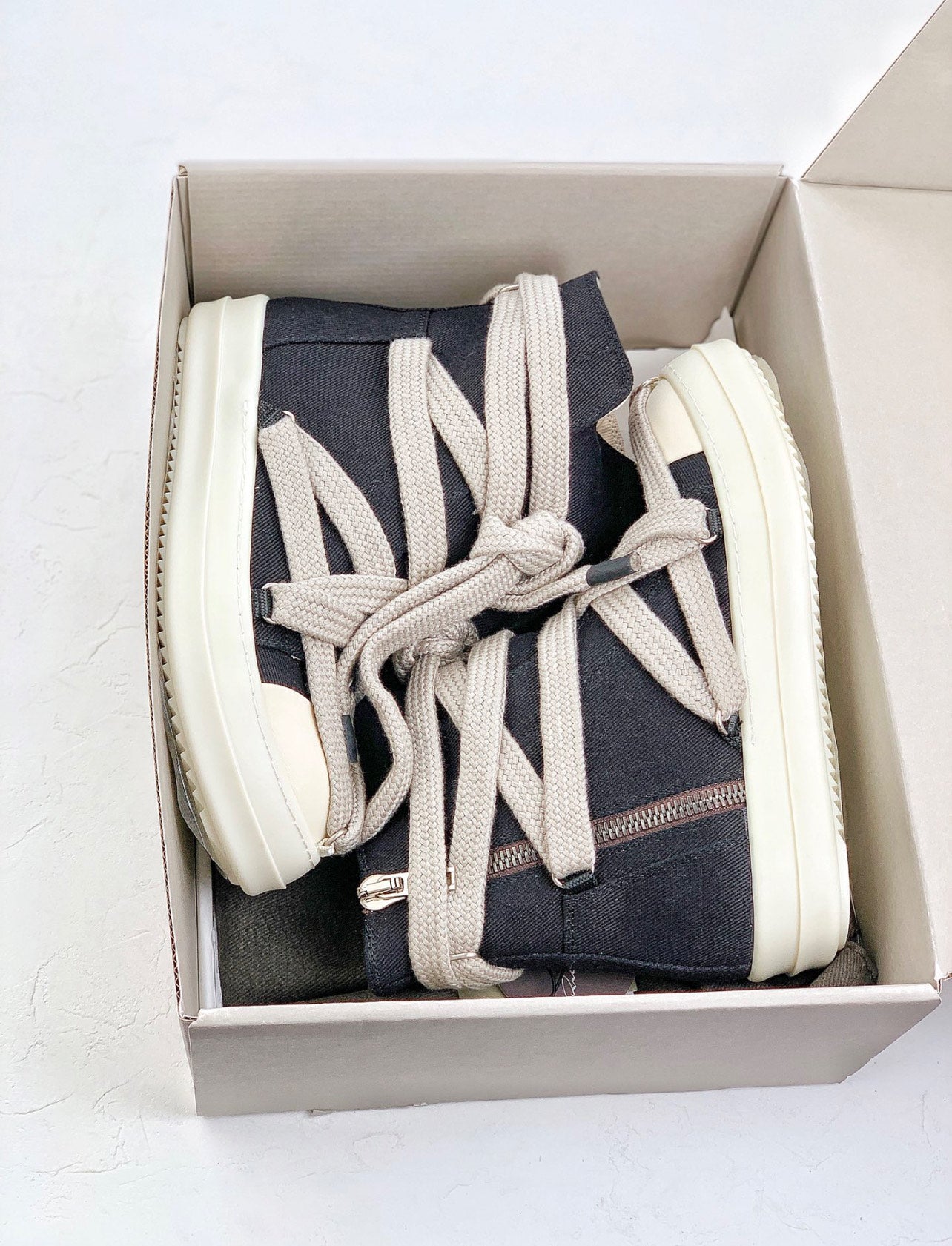 Rick Owens High Top Laced Sneakers